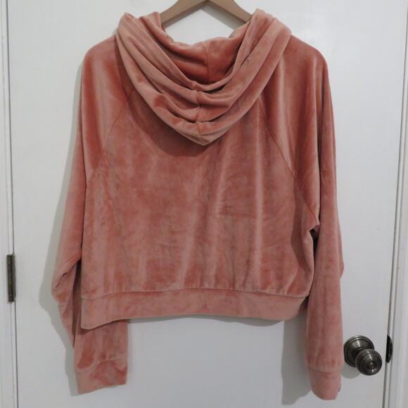 Victoria's Secret On Point Womens Sz L Pink Orange Velour Sweater Jogger Set - Picture 3 of 11